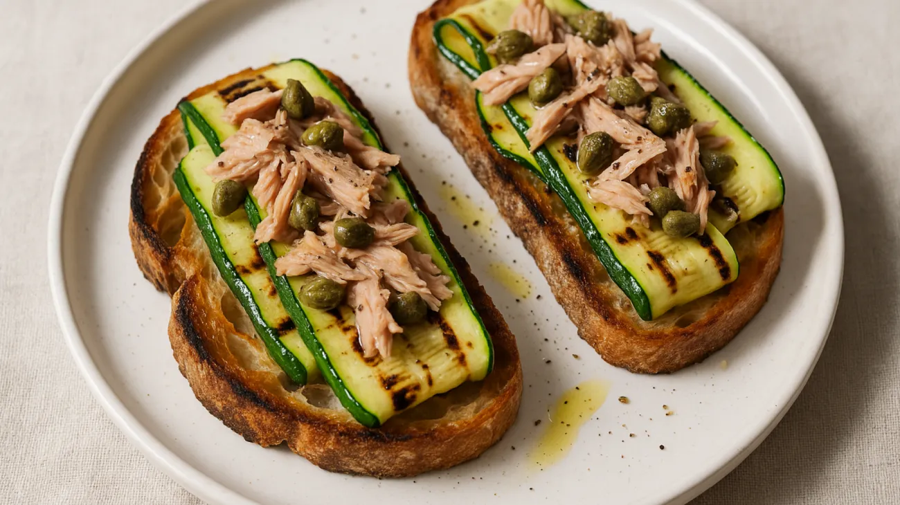pane casereccio tonno sott'olio zucchine grigliate"