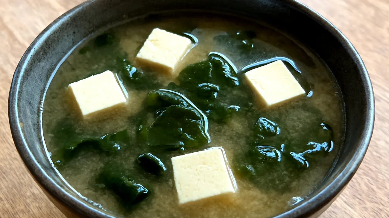 Zuppa di miso con wakame e tofu"