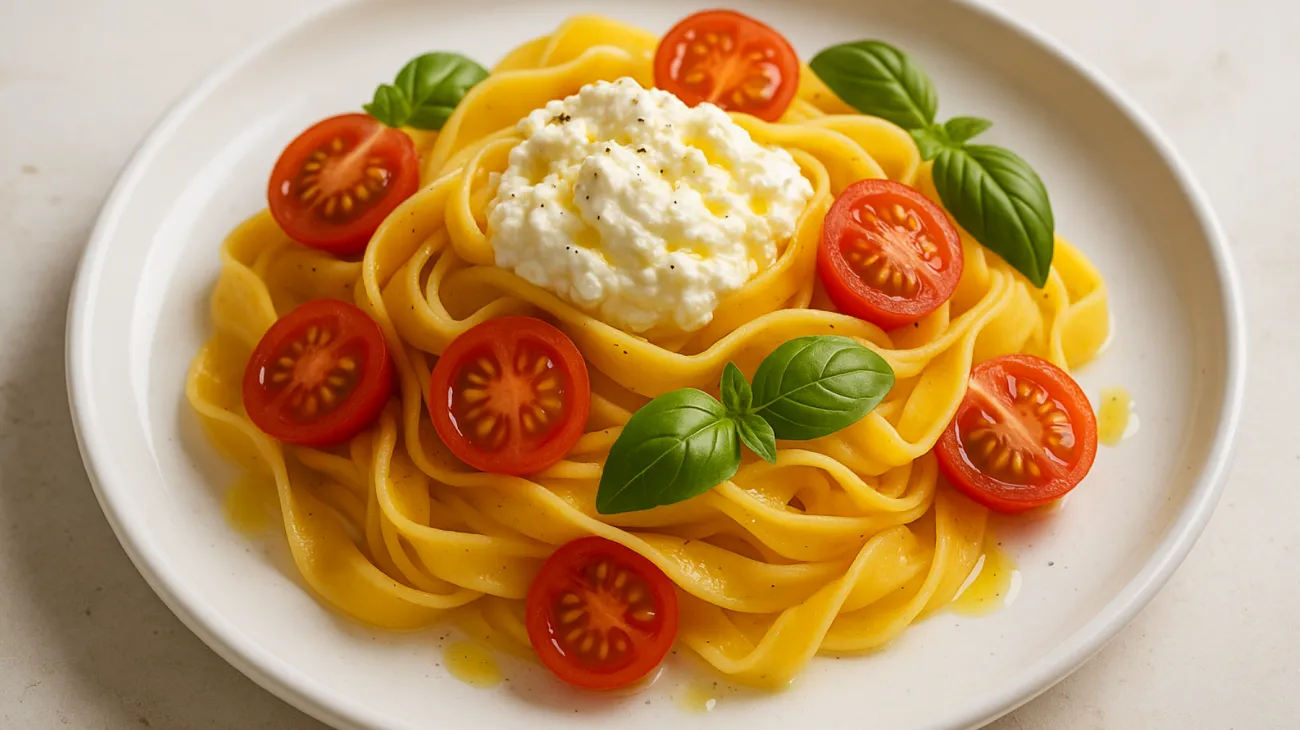 tagliatelle ricotta pomodorini"